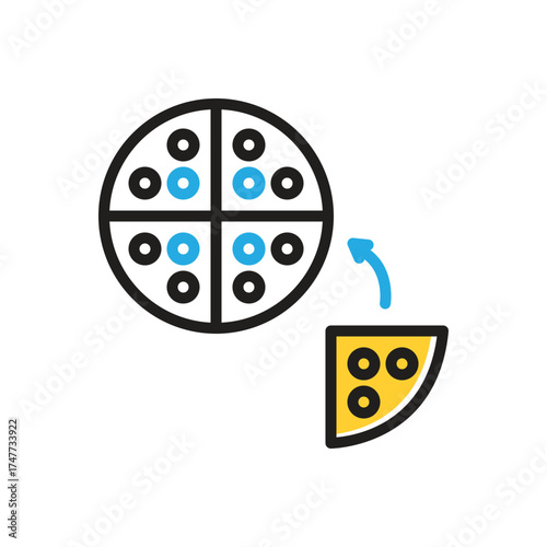 Multi color icon for division