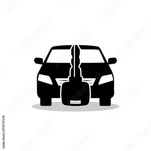  Car rental sign icon with shadow