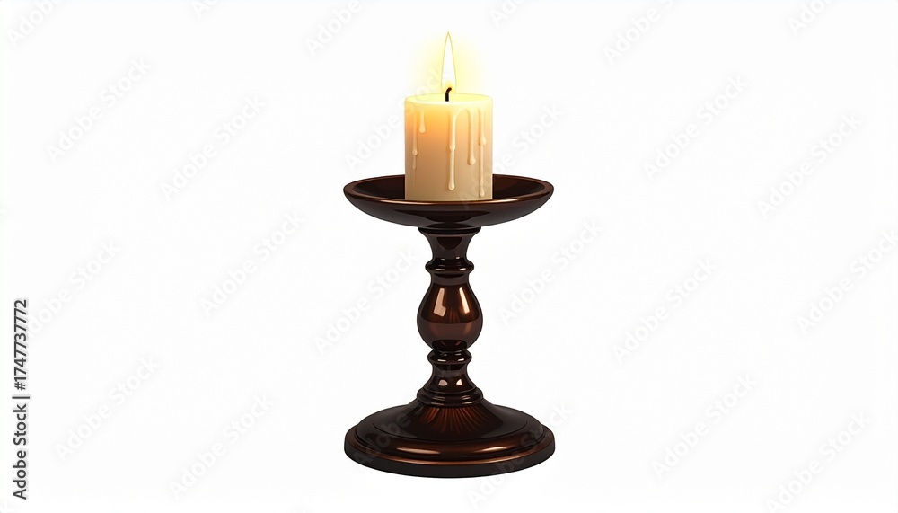 Fototapeta premium candlestick with candle isolated