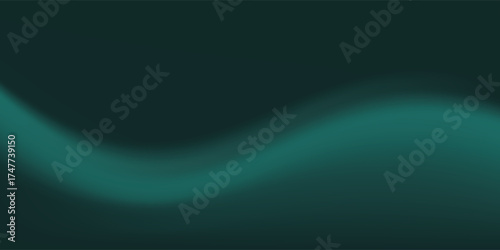 Dark teal green minimal banner calm , Noise intensive Holographic blend blurred smooth transitions tone empty presentation design vector eps10