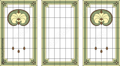 Stained-glass panel in a re...