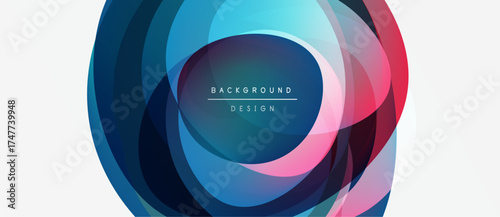 Abstract concentric circles, vibrant colors, modern design. Text reads background design within central shape. Clean, minimalist aesthetic.