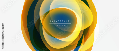 Abstract circular design. Vibrant colors blend, creating dynamic visual effect. Text reads background design within central shape.
