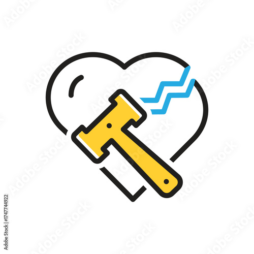 Multi color icon for divorce