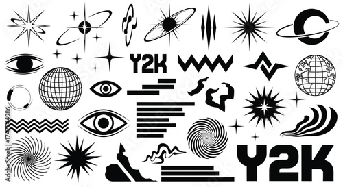 Y2K Aesthetic Elements Vector Illustration