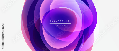Abstract floral design. Purple, pink hues blend, creating layered effect. Text reads background design. Minimalist, modern aesthetic.
