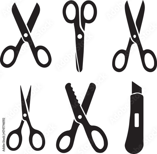 Icon Scissors Cutting Arts Design