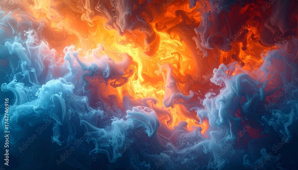 Fototapeta premium A dynamic loop of orange and red flames creates an inferno background of burning heat and energy in the dark