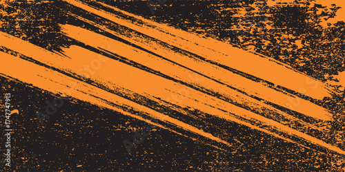 orange black brush Car sticker wrap pattern banner abstract sporty lines black orange color combination grunge brush modern pattern racing motorsport vector design.