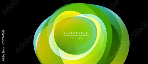 Abstract layered design. Vibrant green, yellow hues create circular form. Modern background element, clean aesthetic.