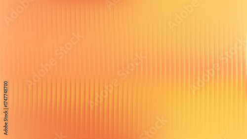 Orange glass reflection pattern. Aberration gradient effect for wall texture background. 3d ribbed emboss design. Plastic stripe panel for fashion bg. Corrugated and fluted blurry premium paper.