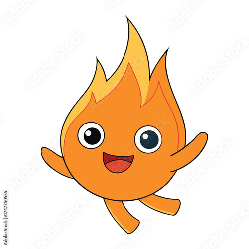 A cute fire flame jumping