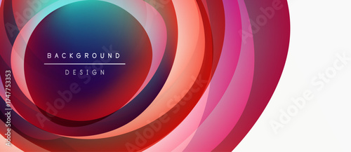Abstract concentric circles, vibrant colors blend. Modern design, smooth gradients create dynamic visual effect. Text reads background design.