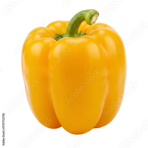 Vibrant Yellow Bell Pepper Isolated