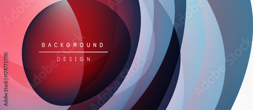 Abstract design features overlapping colorful circles. Gradient shades create dynamic visual effect. Modern, stylish background texture.