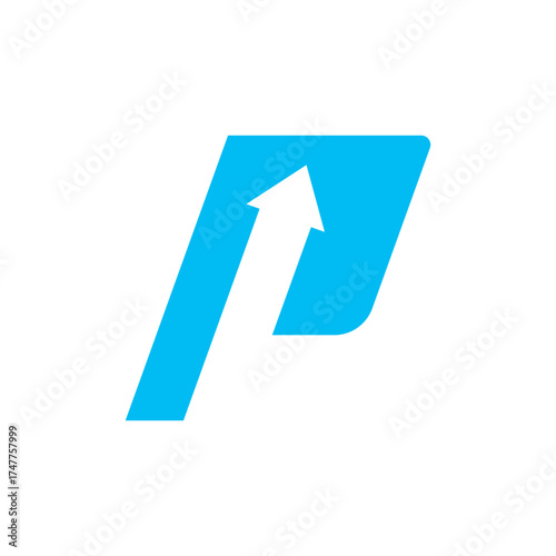 letter p combined with arrow logo vector icon illustration