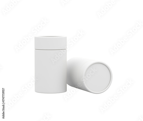 White paper jars for eco friendly product packaging mockup and branding design.