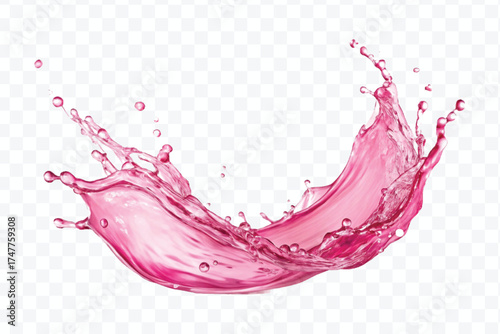 realistic 3d fresh liquid water splash in mid air cut and curve style isolated on transparent background