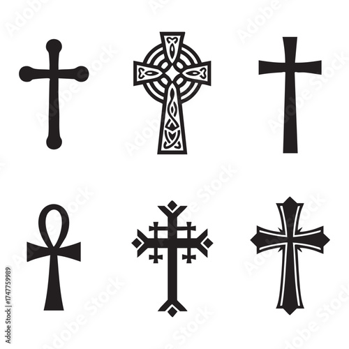 set of cross icons