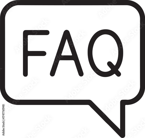 Frequently Asked Questions: FAQ icon, presenting information about customer service. Clarity and approachability are important, representing convenience and support.