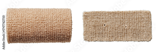 Two rolls of cohesive bandage isolated on transparent background