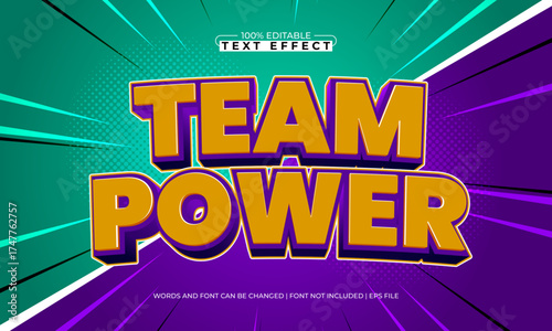 team power editable text effect