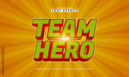 team hero editable text effect