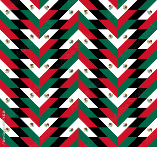 mexico flag pattern design. chevron background. vector illustration