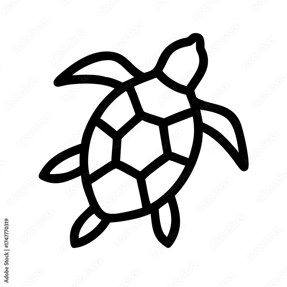 Obraz premium Detailed sea turtle illustration with geometric shell pattern
