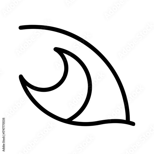Minimalist line drawing of a stylized eye