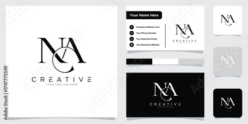 Initial NA or AN luxury logo template vector illustration