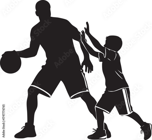 Silhouette of a Father Scolding His Son
