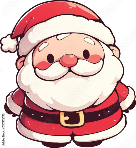 Festive Santa Claus Illustration: A jolly Santa Claus, in his iconic red suit and hat, ready for Christmas, brings joy and warmth with his presence.