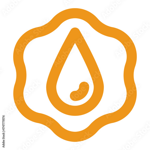 Trans fat icon vector with a stylized seal design indicating harmful fat content in nutrition and diet information.