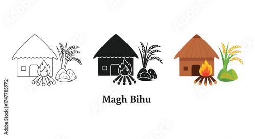 Magh Bihu Hut Fire and Rice Icon festival harvest