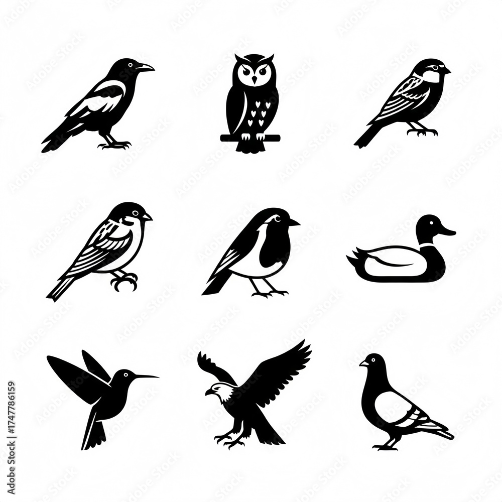 Fototapeta premium set of birds