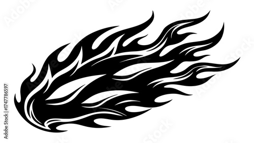 Vector art of black and white comet illustration