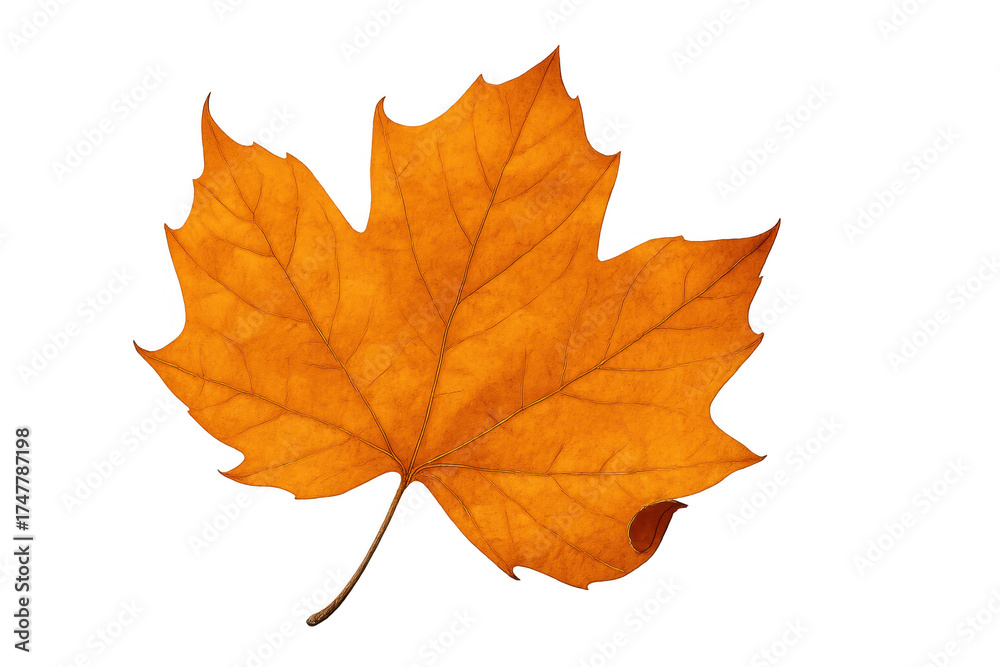 Fototapeta premium Orange maple leaf showing autumn season
