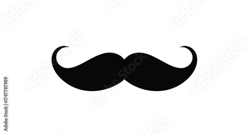 Iconic black mustache silhouette for retro vintage styles and gentlemanly looks silhouette
