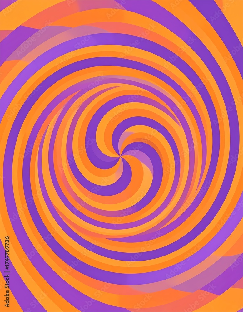 Obraz premium Vibrant spiral design in orange and purple shades.