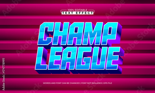 champ league editable text effect