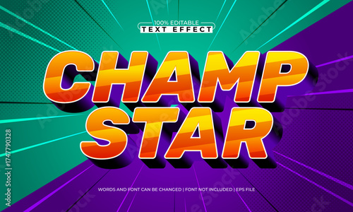 champ star editable text effect