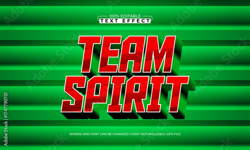 team spirit editable text effect