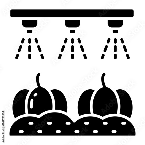 Conceptual solid design icon of vegetable irrigation 