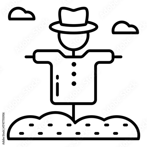 An eye catching design icon of scarecrow 