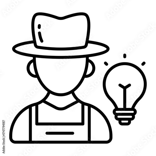 Trendy design icon of creative farmer