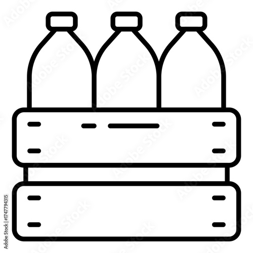 Premium download icon of bottles crate