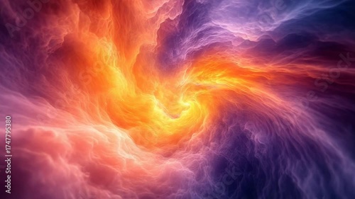 Vibrant Swirling Cosmic Nebula Animation Background.