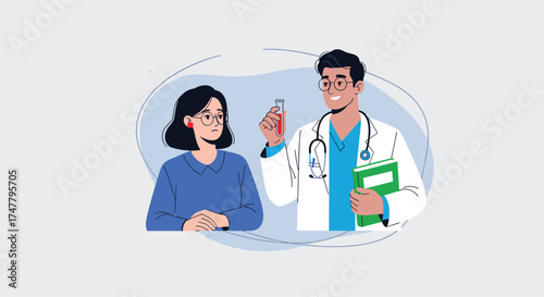 Doctor explains medication to a patient about a new treatment option.