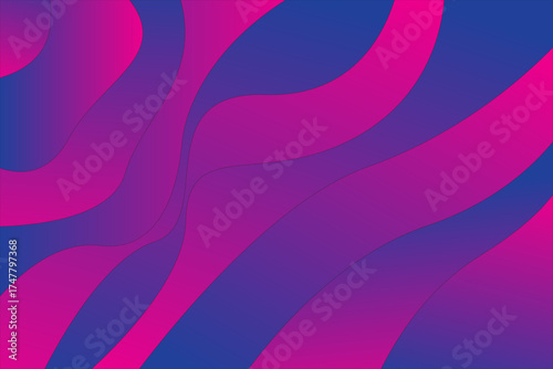 Magenta Ribbon Waves Across Canvas